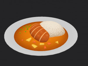 curry and rice 3D Модель