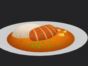curry and rice 3D Модель