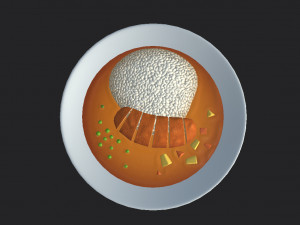 curry and rice 3D Модель