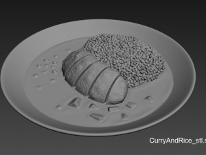 curry and rice 3D Модель