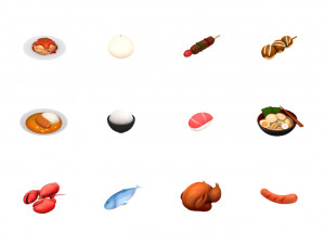cartoon food pack 2 Modello 3D