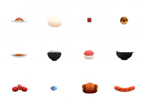 cartoon food pack 2 3D Model