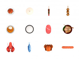 cartoon food pack 2 Modello 3D