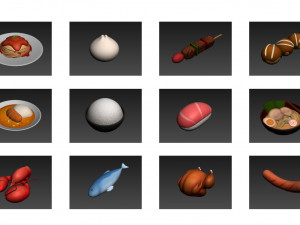 cartoon food pack 2 Modello 3D