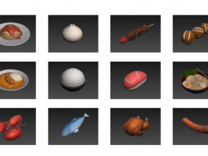 cartoon food pack 2 Modello 3D
