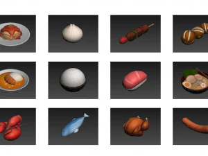 cartoon food pack 2 3D Model
