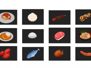 cartoon food pack 2 Modello 3D