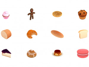 cartoon food pack 3 3D Модель