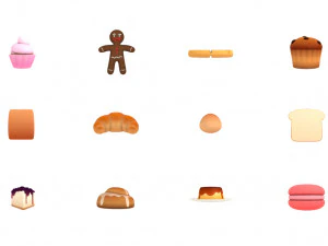 cartoon food pack 3 3D Model