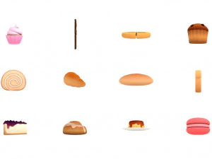 cartoon food pack 3 3D Model