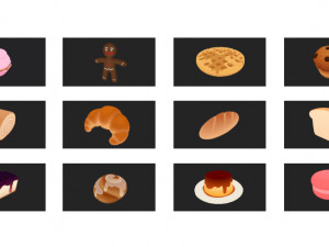 cartoon food pack 3 3D Модель