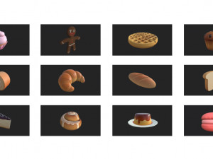 cartoon food pack 3 3D Модель