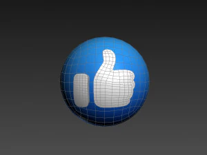 Animierter Facebook-Like-Button 3D Modell
