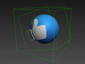 Animierter Facebook-Like-Button 3D Modell