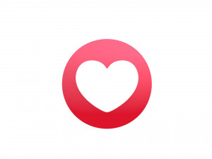 animated facebook love reaction button Modelo 3D