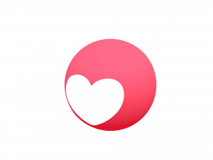 animated facebook love reaction button Modelo 3D