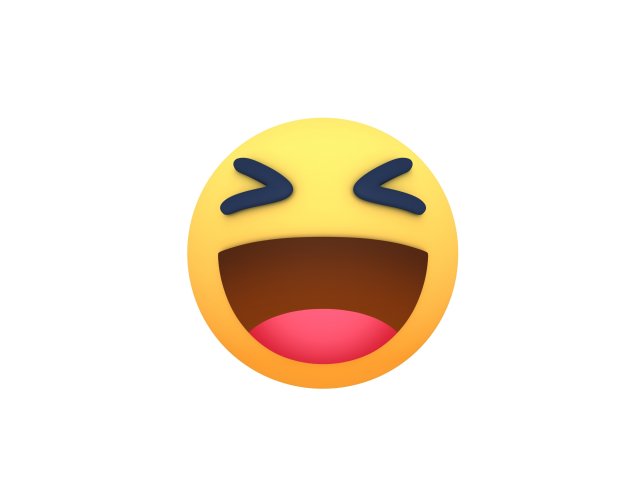 animated facebook haha reaction button 3D 模型 .c4d .max .obj .3ds .fbx .stl .blend 