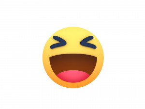 animated facebook haha reaction button 3D Model