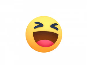animated facebook haha reaction button 3D Model