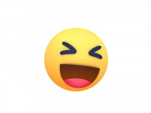 animated facebook haha reaction button 3D Model