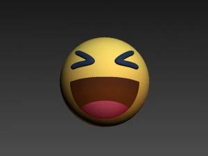 animated facebook haha reaction button 3D Model
