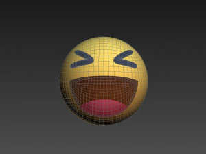 animated facebook haha reaction button 3D Model