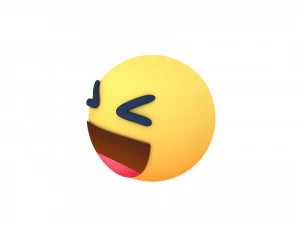 animated facebook haha reaction button 3D Model
