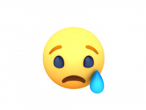 animated facebook sad reaction button Modelo 3D