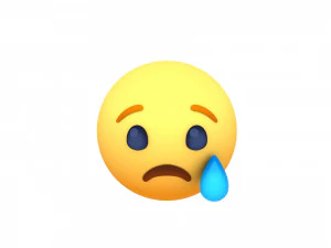 animated facebook sad reaction button 3D Model