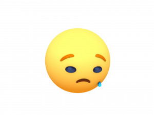 animated facebook sad reaction button Modello 3D