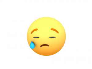 animated facebook sad reaction button Modello 3D
