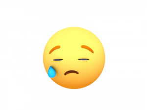 animated facebook sad reaction button 3D Model