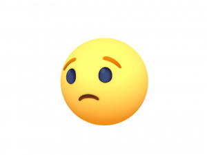 animated facebook sad reaction button Modello 3D