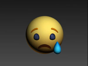 animated facebook sad reaction button 3D Model