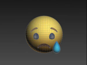 animated facebook sad reaction button 3D Model