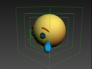 animated facebook sad reaction button Modello 3D