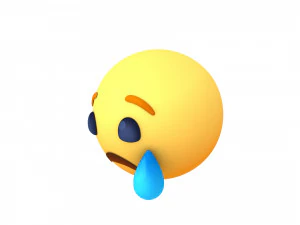 animated facebook sad reaction button 3D Model