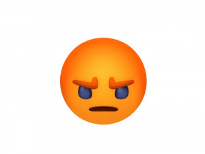animated facebook angry reaction button 3D Model