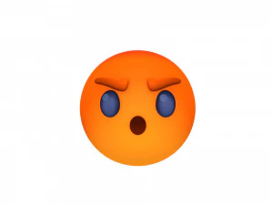 animated facebook angry reaction button 3D Model