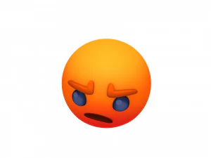 animated facebook angry reaction button 3D Model