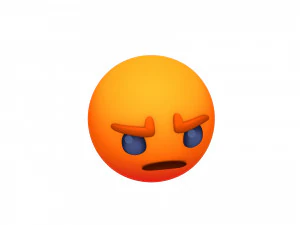 animated facebook angry reaction button 3D Model