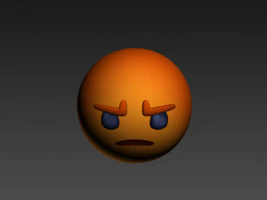 animated facebook angry reaction button 3D Model