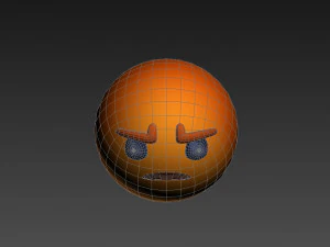 animated facebook angry reaction button 3D Model