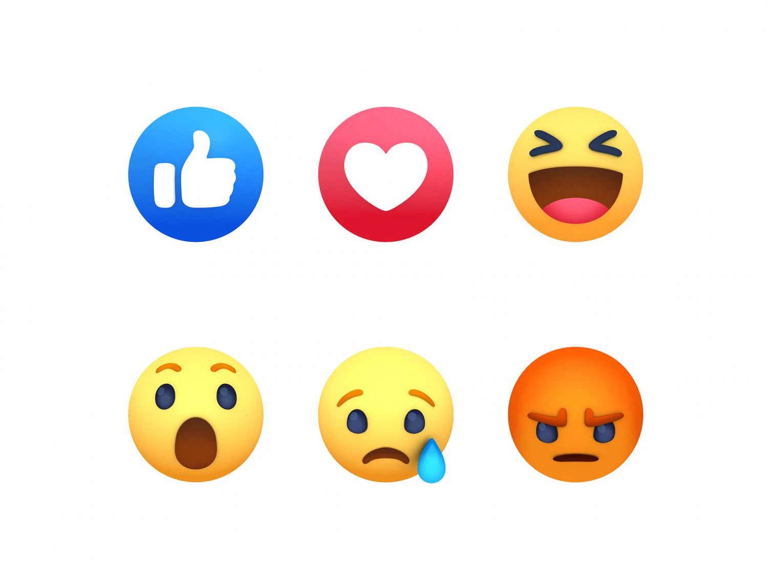 animated facebook reaction button pack 3D Model .c4d .max .obj .3ds .fbx .stl .blend 