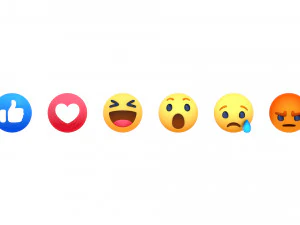 animated facebook reaction button pack 3D Model