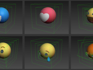 animated facebook reaction button pack Modelo 3D