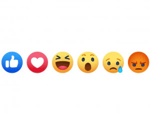 animated facebook reaction button pack 3D Model