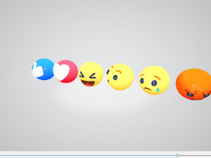animated facebook reaction button pack Modelo 3D