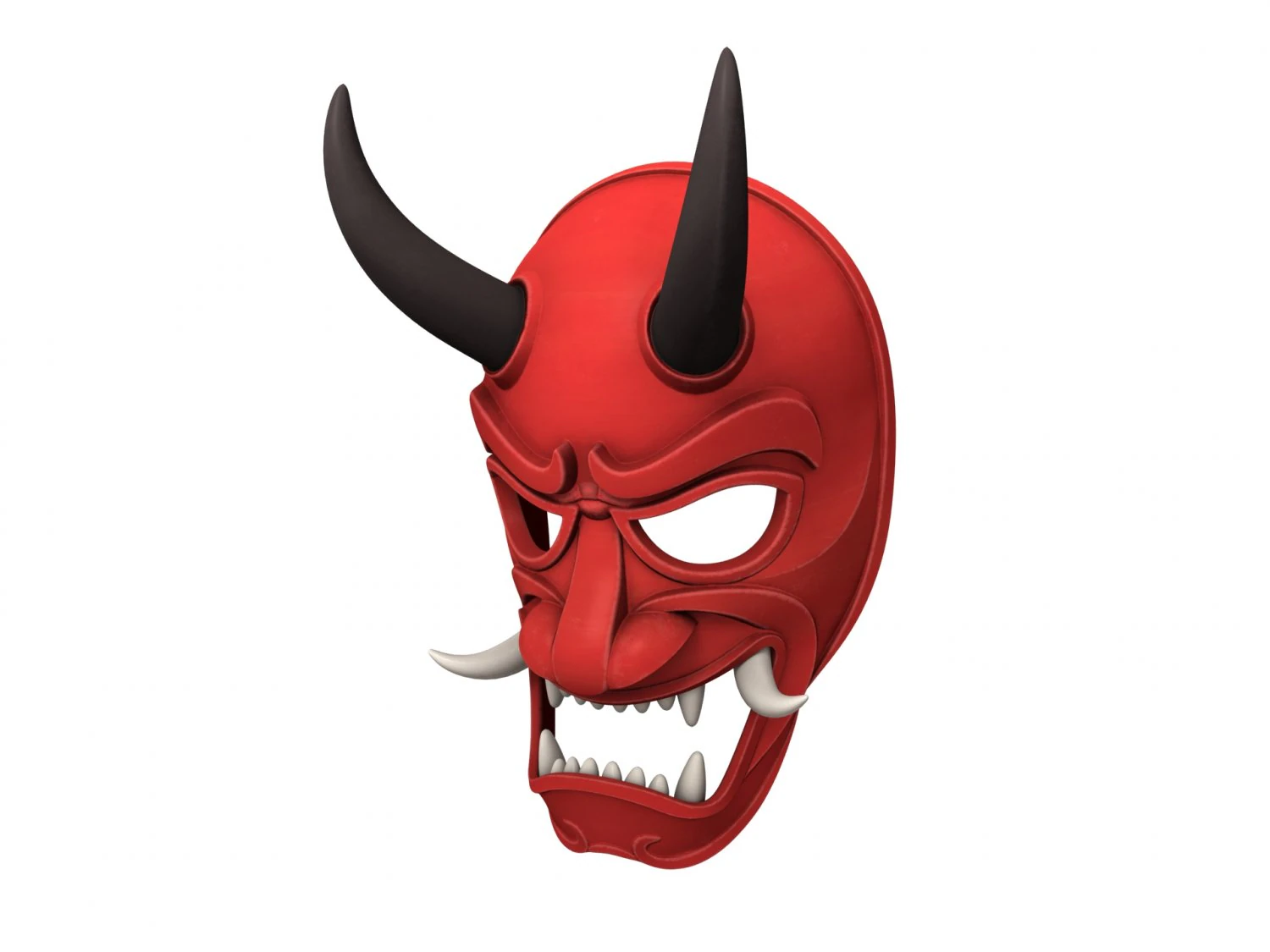 japanese demon mask 3D Model .c4d .max .obj .3ds .fbx .stl .blend 