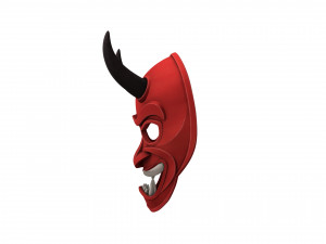 japanese demon mask 3D Model